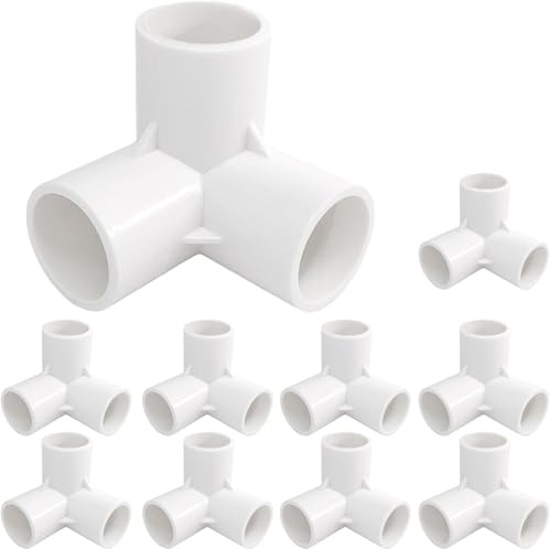 Gardeningwill 10 Stück 3-Wege-PVC-Fassungen, 25 mm, robuste Gewächshaus-Rahmen-Möbelverbinder