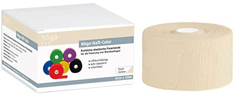 Höga-Haft-Color 6 cm x 20 m hautfarben, selbsthaftende, kohäsive, elastische Fixierbinde