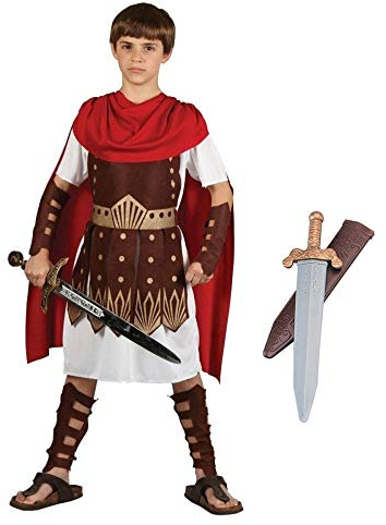 Boys Roman Centurion Gladiator Sparticus Fancy Dress COSTUME + ROMAN SWORD : Size: 8 - 10 years