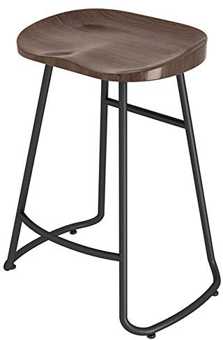 HXSM Holz Barhocker Küchenstuhl Tresenhocker Vintage Industrial Bistrohocker Leichte Barstuhl Metallfuß Hocker Mit Fußstütze 45cm 55cm 65cm 75cm