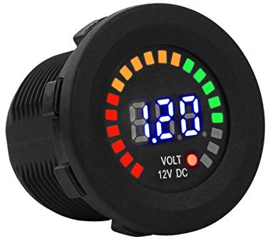 Universal Dc 12V Led Car Boat Voltage Meter - 12 Amp Motorcycle Led Voltmeter12V Dc Digital Volt Gauge Tester Meter Waterproof Replacement For Marine Car Motorcycle Truck Boat Rv Black