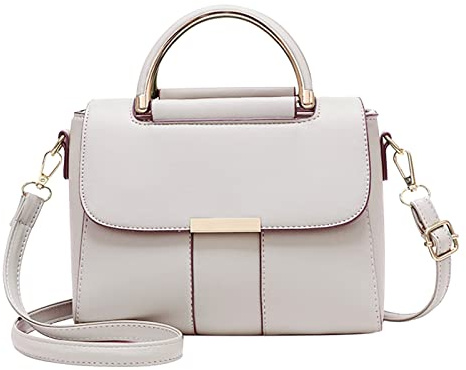 PORRASSO Damen Schultertasche Mode Handtasche PU Leder Top Griff Tasche Umhängetasche Schöne Henkeltasche für Dating Einkaufen Täglicher Gebrauch Weiß