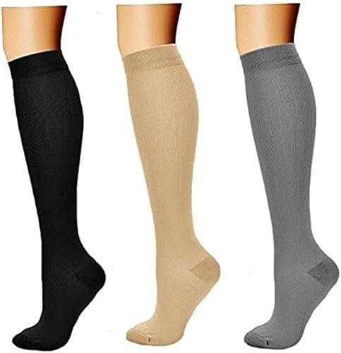 Nein 3 Paar Stützstrümpfe/Kompressionsstrümpfe/Kompressionssocken/Compression Socks/Strümpfe Kompression/Laufsocken/Thrombosestrümpfe/Reisestrümpfe/Kniestrümpfe/für Damen und Herren