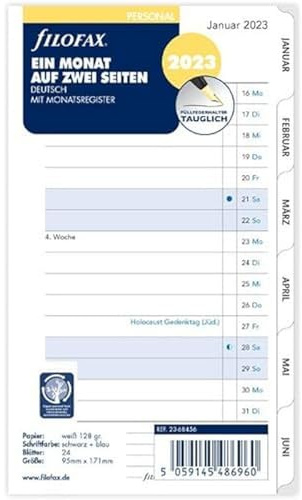 Filofax Persönlich 1Mon./2S. Reiter (Deutsch)2023