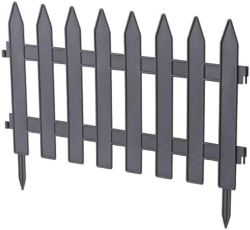 Fence Garden Fencing Lawn Edging Home Tree Fence Barrier 6 Colours Picket 3.2m White Brown Terracotta Green Grey Platinum (Grey)
