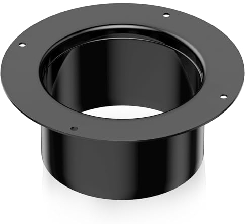 Hon&Guan ø75mm ABS Wandflansch, Plastik Flansch, Rohrverbinder für Lüftungsrohr und Wand Luftführung Anschluss, Schwarz(1 Stück)