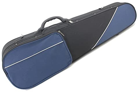 Geigenkoffer Blau Und Schwarz Genähter Dreieckiger Oxford-Geigenkoffer Mit Riemen (Color : 1/2)