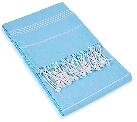 Mon Bijou Hamamtuch Türkis 200x100 cm Strandtuch & Saunatuch aus Recycling-Baumwolle – Ultraleicht & schnelltrocknend – Reisehandtuch für Urlaub, Strand, Spa, Damen & Herren