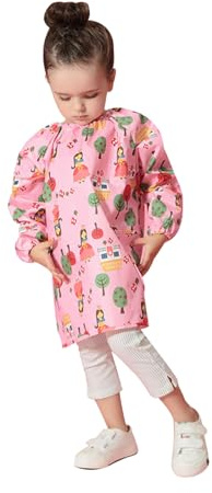Toyvian Delantal De Pintura Impermeable Para Niños Manga Larga Ropa Protectora Infantil Reutilizable Estampado Artístico Para Actividades Creativas