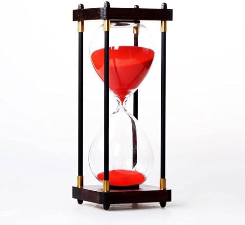 Temporizador de reloj de arena, temporizador de arena de 60 minutos, temporizador de reloj de arena grande, temporizador de arena de madera de 60 minutos, reloj de arena decorativo, reloj de arena min