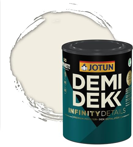 Jotun - Peinture Bois, Lasure Opaque pour Extérieur et Intérieur Satinée - DEMI DEKK INFINITY DETAILS - RAL 9010 - Blanc Pur - 0,75L