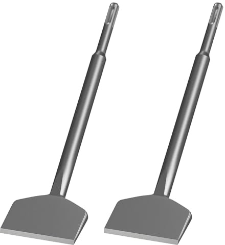 Toovem Lot de 2 burins SDS Plus de 7,6 cm de large et coudé coudé pour enlever le carrelage compatible avec les perceuses à percussion SDS Plus et les marteaux rotatifs (7,6 x 25,4 cm)