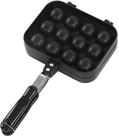 Teglia per Polpette a Doppia Faccia, Teglia Takoyaki a 12 Fori, Padella Antiaderente, Pentole Universali per la Cucina di Casa, Frittate, Hamburger, Pancetta, Colazione