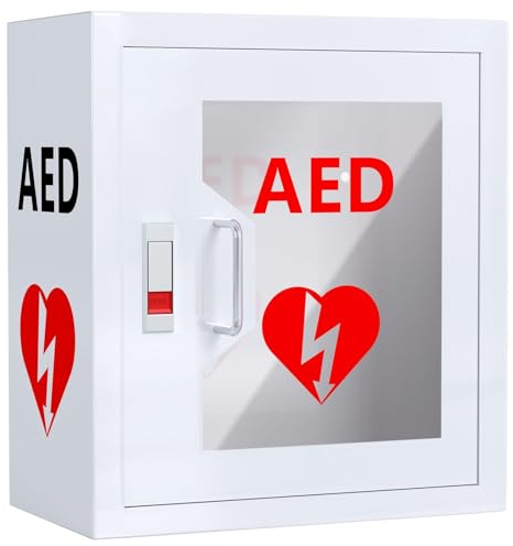 AED-Schrank, AED-Defibrillator-Aufbewahrungsbox, wandmontierter Herz-Defibrillationsschrank, Erste-Hilfe-Koffer mit Schnappverschluss, passend für die meisten AED-Modelle, für das Heimbüro