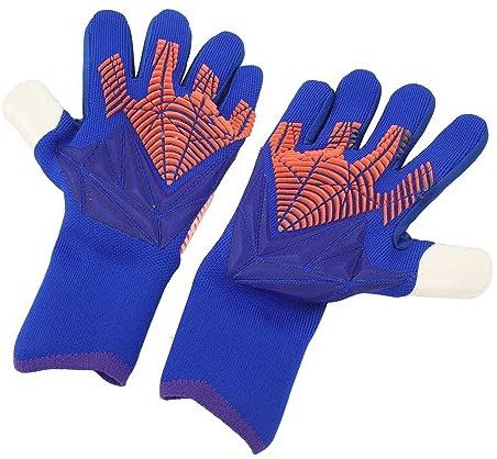 XHTLLO 1 Paar Fußball-Torwarthandschuhe, Atmungsaktive Latex-Sporthandschuhe Mit Starkem Griff, Für Das Training(No. 8-Blau)