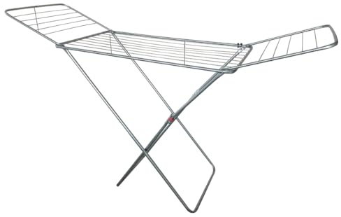 Mammoet Wäscheständer mit Flügeln – 18m Trockenlänge – Grau – Klappbar – Stabiler Stahl – Platzsparend – Für Kleidung, Handtücher & Bettwäsche