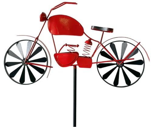 Molinillo de viento para motocicleta, molino de viento, decoración de molino de viento al aire libre, estaca de jardín de metal, pintado a mano, molino de viento de metal para entusiastas de los