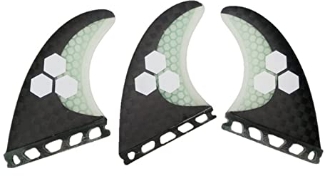 USKI Flossen G5/G7 for Surfbrett 3 Teile/Satz Carbon Paddel Zubehör Fin Surf Flossen(White M)