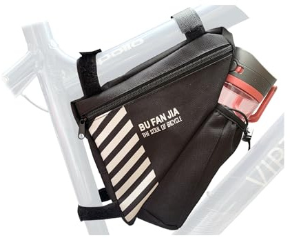 Fahrradrahmentasche mit Flaschenhalter, wasserdichte Fahrradtasche, multifunktionale dreieckige Tasche für Rennräder und Mountainbikes, Fahrrad-Getränkehalter, Fahrradzubehör, Fahrradzubehör (schwarz)