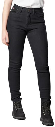 BGA Jeans de moto pour femme – Bikers Gear Australia Pantalon de moto de protection Kevlar extensible avec armure amovible au niveau des hanches et des genoux, Noir , 36