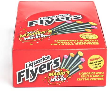 Flyers Giant Liquorice Sticks Carton - 40 Assorted Flavours | Classic British Sweets | Bulk Confectionery for Events & Sharing
