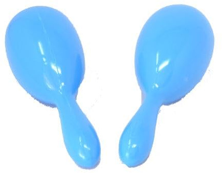 MARACAS - Maracas Azul de Plástico, Maracas Ligeras, Instrumento Musical