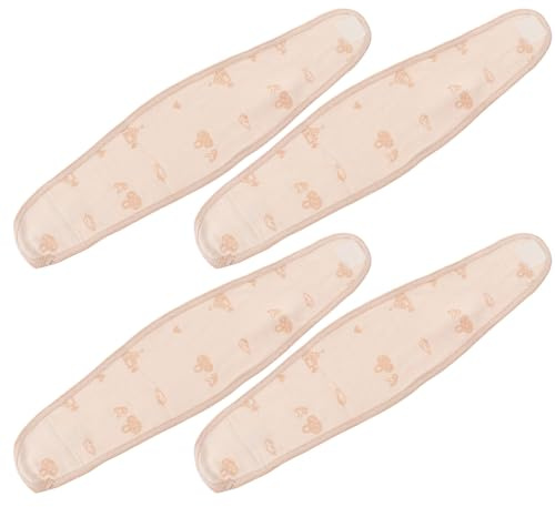 SHOWERORO 4stücke Baumwoll-bauchbinden Für Neugeborene Verstellbar Selbstklebend Weiche Bauchbänder Für Babyausstattung Schutz Bauches Baumwolle Hautfreundlich