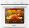 Disaenvir Electric Single Oven Built-in Integrated White, Installed Size 60 cm, 60L 2.2kW with Plug, Timer, 6 Functions, with Grill & Enameled Baking Tray,3D Hot Air Baking, Heat Protection Glazing