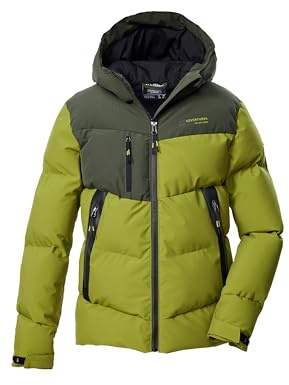 Killtec Bambini e ragazzi Giacca trapuntata/funzionale in piuma d'oca con cappuccio KOW 230 BYS QLTD JCKT, khaki, 116, 43514-000