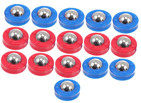 BESPORTBLE 16 Stück Tischfußballrollen Aus Robustem Kunststoff Rutschfrei Glättende Shuffleboard Perlen Rot Blau Multifunktional Für Kinder Und Familienspiele