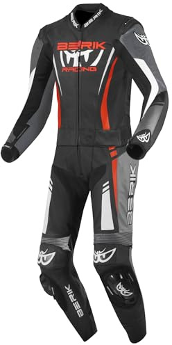 Berik Absolute GP2 2-Teiler Motorrad Lederkombi, schwarz/grau/rot, 52