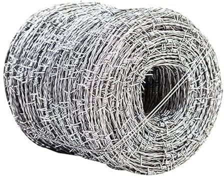 Rollo De Alambre De Púas, Acero Galvanizado Alambre De Púas Real Fácil De Doblar Torsión De Alambre De Doble Línea, Alambre De Espino para Manualidades, Vallas y Disuasión De Bichos,1.8mm,10M