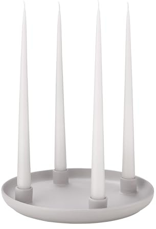 blomus Kerzenhalter -Vela- | Farbe Satellite | Größe L | Aus Keramik; Für stimmungsvolles Kerzenlicht; Matte Oberfläche mit angenehmer Haptik; Ø 27 x H 3,5 cm