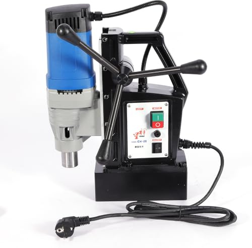 1680W Magnetbohrmaschine, tragbare Bohrmaschine für Metallbearbeitung Bohrmaschine 3-28mm MT3 Spindel Bohrtiefe 50mm für Stahlplatten Magnetbohreinheit