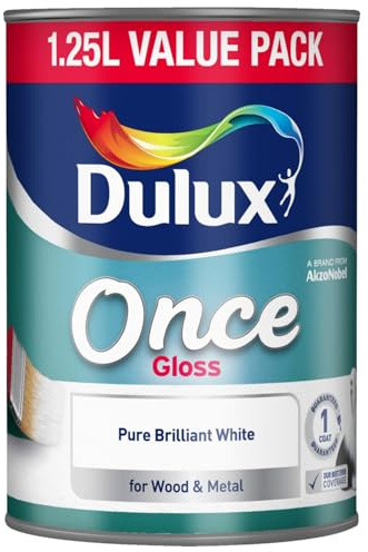 AXpower Inspirational Technology Empowering People Once High Gloss Paint – Brilliant White, One Coat Coverage, Interior Wood and Metal Paint with Long-Lasting Gloss Finish, 1.25L
