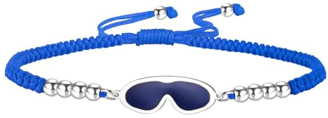 kkjoy Justerbart flätat rep armband simglasögon i rostfritt stål handgjorda lyckosmycken för kvinnor och män simentusiaster, Taglia Unica, Rostfritt stål, Ingen ädelsten