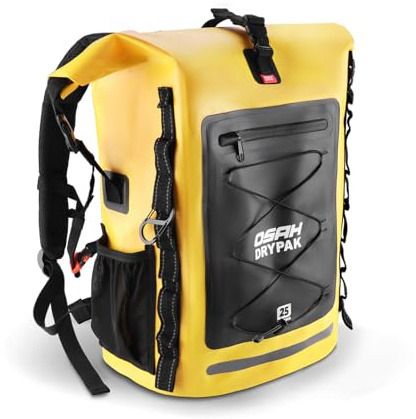 OSAH DRYPAK Wasserdichter Rucksack – 25L/35L/55L/85L Dry Bag Rolltop Outdoor Backpack mit Robustem Rollverschluss und Reißverschluss für Reisen, Kajakfahren, Bootfahren, Camping, Rafting und Angeln