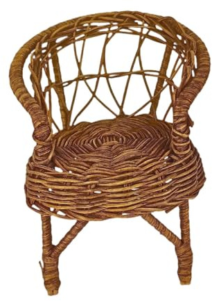 1/12 Sedia in rattan per casa delle bambole modello in miniatura fingere giocattolo per la decorazione della scena