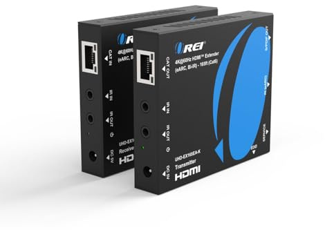 OREI 4K@60Hz eARC HDMI Extender Balun 165ft, 2-Way IR EDID, CEC, HDR, DTS:X | HDMI Audio Extender 18Gbps, HDCP 2.2, 12-Bit Color, Dolby Vision, HDR10+, HLG, Dolby Atmos, PCM 7.1CH, S/PDIF, Dolby/DTS 5.1