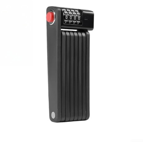 Zoegneer Candado plegable de combinación para bicicleta, cerradura de seguridad portátil de aleación, resistente a la intemperie, diseño ligero para bicicleta de montaña y bicicleta eléctrica, tamaño