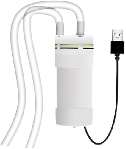 CiCixixi Bomba de Agua Mini USB, 5V Autocebante, Bomba de Agua Pequeña Eléctrica con Tubo PVC para Fuentes Decorativas, Humidificadores, Proyectos DIY (1M)