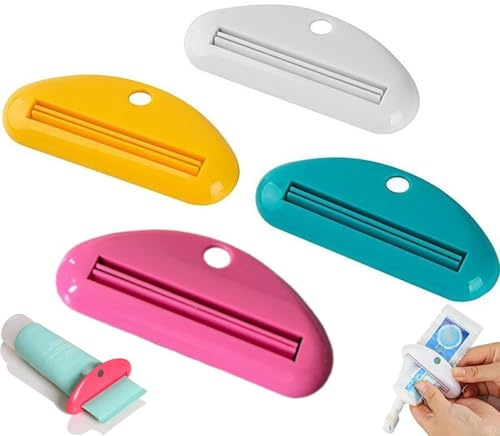 Herramientas De Transferencia De Pasta De Dientes,4Piezas Dispensador De Pasta De Dientes, Apretadores De Tubos, Exprimidor De Tubos Soporte De Pasta De Dientes, Para Baño(A)