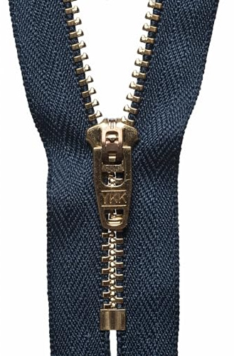 YKK Jeans Reißverschluss, Messing, 13 cm, Dark Navy