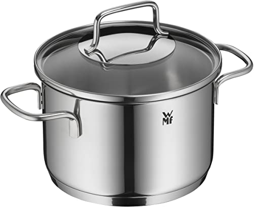 WMF Astoria Kochtopf klein 16cm, Glasdeckel, Fleischtopf Induktion 1,9l, Cromargan Edelstahl poliert, unbeschichtet