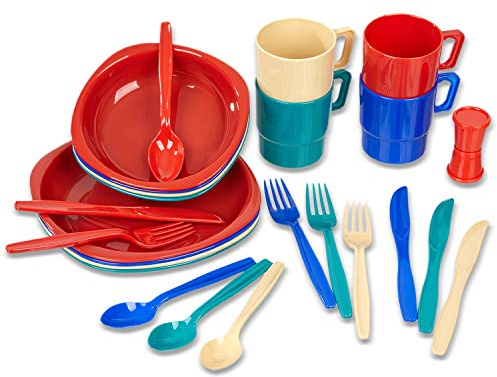 BlackSnake® Campinggeschirr 26 -teiliges Set aus bruchfreiem Material