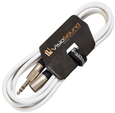 XLR 3-Polig Männlich Stecker auf 6,3mm Stereo Klinke/Symmetrisches Signal/Audio/Patchkabel 3m Weiß | Noiseless OFC Balanced Signal, Audio, Lautsprecher, Patchkabel, 10 Farben