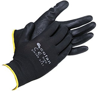 BLISTER G. 100% POLIEST. IMPREG. PU NEGRO T-6 - Unid: 12