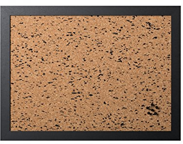 Bi-Office, Tableau d'Affichage N&B, Lièges avec des Touches d'EVA Noir, Cadre en MDF Noir, 60x45cm