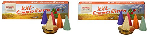 KNOX XXL 2er Set Räucherkerzen - Sommerriesen mit Räucherschale - Menge: 10 Stück - Made in Germany