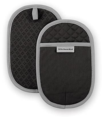 KitchenAid Asteroid Topflappen, 2er-Pack, Schwarz, 16,5 x 25,4 cm